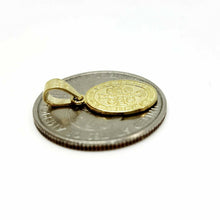 Load image into Gallery viewer, 14k gold two tone oval saint benedict san Benito pendant religious jewelry 1g