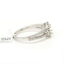 Load image into Gallery viewer, 0.37Ct Natural Diamond 14k White Gold Semi Mount halo center round Ring size 6.5