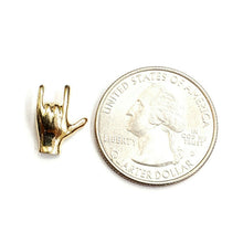Load image into Gallery viewer, New 14K Yellow Gold 3D Hand Sign I Love You Charm pendant love fine jewelry 1g
