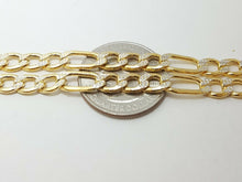 Load image into Gallery viewer, 10K two-tone Gold hollow Figaro Link Chain 5.85mm fine gift jewelry 24" 14.7g