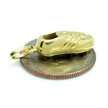 Load image into Gallery viewer, 14KT Yellow Gold Hollow 3D Classic Soccer Shoe Charm Pendant Fine Jewelry 1.5g