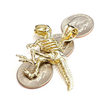 Load image into Gallery viewer, 10k yellow Gold 3D Dinosaur movable animal Jurassic Pendant fine jewelry 16.1g