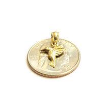 Load image into Gallery viewer, New 14k yellow Gold Tiny Solid Hummingbird Pendant charm gift fine jewelry 0.8g