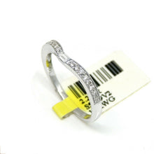 Load image into Gallery viewer, 0.20ct genuine diamond 14k White Gold curved Women Ring fine jewelry Size 6.75