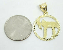 Load image into Gallery viewer, New 10k yellow gold round chai Jewish kabbalah god pendant 0.95" religious 2.4g