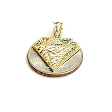 Load image into Gallery viewer, 10k yellow gold diamond shape pendant charm fine gift jewelry diamond cut 1.9g