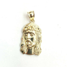Load image into Gallery viewer, 10k yellow gold Jesus face head pendant charm fine gift religious jewelry 2.4g