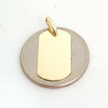Load image into Gallery viewer, New 14k yellow Gold solid tiny dog tag name tag Pendant charm shiny jewelry 2.3g