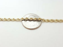 Load image into Gallery viewer, 10K yellow gold 3.5mm hollow rope chain Necklace fine jewelry unisex 11.3g 26"