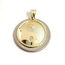Load image into Gallery viewer, 10k solid yellow Gold yin ying yang taoist symbol Pendant jewelry 0.76" 2.1g