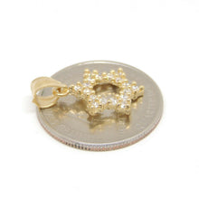 Load image into Gallery viewer, 14k yellow gold star of David Israel pendant cubic zirconia fine jewelry 1.2g
