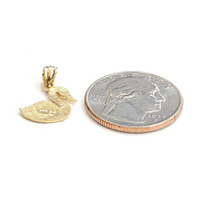 Load image into Gallery viewer, New 14k yellow Gold tiny duck bird Pendant charm gift fine jewelry 1.1g