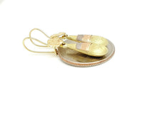 Load image into Gallery viewer, New 14k 3 color Gold Hollow eye drop Earrings for female fine gift jewelry 1.8g