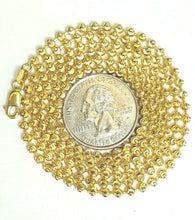 Load image into Gallery viewer, New 10K yellow gold 2.90mm ball bead chain moon cut Necklace jewelry 14.8g 28"