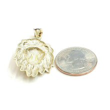 Load image into Gallery viewer, 10k yellow solid Gold lion head face zodiac Pendant charm fine jewelry 3.9g