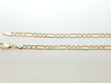 Load image into Gallery viewer, 14K two-tone Gold hollow Figaro Link Chain fine jewelry unisex 3.4mm 16" 3.7g