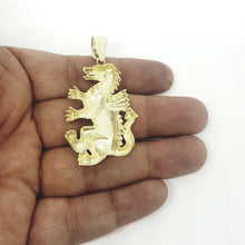 Load image into Gallery viewer, 10k yellow gold dragon full body pendant/charm gift fine jewelry for men 6.6g