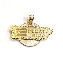 Load image into Gallery viewer, New 10k yellow gold Puerto Rico outline map pendant charm gift fine jewelry 4g