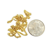 Load image into Gallery viewer, 10K yellow gold 2mm thin Hollow Cuban Miami chain Necklace fine jewelry 22" 2.9g