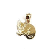 Load image into Gallery viewer, New 14k solid yellow Gold cat full body Pendant charm jewelry fine gift pet 1.1g