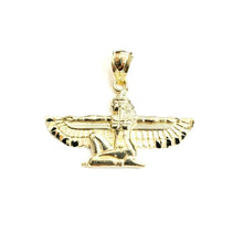 Load image into Gallery viewer, New 10k yellow solid Gold Egyptian isis winged goddess Pendant fine jewelry 2.3g