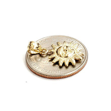 Load image into Gallery viewer, 14k yellow gold solid sun sol pendant charm astrology fine jewelry 0.55" 2.4g
