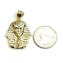 Load image into Gallery viewer, 10k yellow solid Gold Egyptian pharaoh king head Pendant jewelry fine gift 4.4g