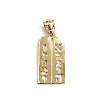 Load image into Gallery viewer, 14k yellow gold tablets of law ten commandments Jewish Israel torah pendant 1.5g