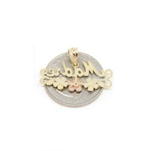 Load image into Gallery viewer, New 14k tri color Gold madre mother flower Pendant charm fine gift jewelry 1.7g