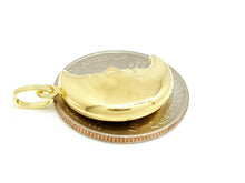 Load image into Gallery viewer, New 14k yellow gold 3D hollow moon pendant charm astronomy fine gift jewelry 2g