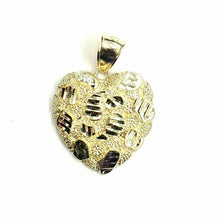 Load image into Gallery viewer, New 10k yellow gold nugget heart pendant charm fine gift for women jewelry 4.3g