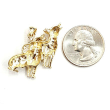 Load image into Gallery viewer, 14k yellow Gold howling wolf pack body animal Pendant charm fine jewelry 6.7g