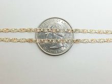 Load image into Gallery viewer, New 10K tri color gold 2.5mm valentino chain Necklace fine gift jewelry 2.9g 16"