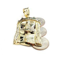 Load image into Gallery viewer, 10k yellow gold Jesus face crown head pendant charm fine religious jewelry 19.8g