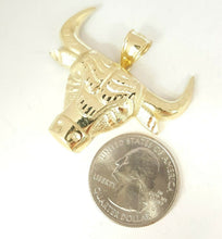 Load image into Gallery viewer, 10k yellow solid Gold Taurus bull zodiac Pendant charm fine gift jewelry 6.4g