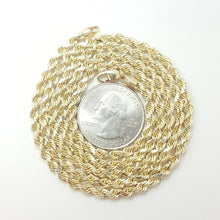 Load image into Gallery viewer, 10K yellow gold 3.5mm hollow rope chain Necklace fine jewelry unisex 11.3g 26"