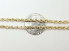 Load image into Gallery viewer, 10K yellow gold 3.5mm hollow rope chain Necklace fine jewelry unisex 11.3g 26"