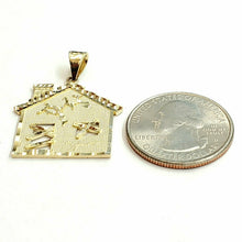 Load image into Gallery viewer, New 10k yellow gold trap house pendant charm diamond cut gift fine jewelry 2.8g