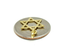 Load image into Gallery viewer, 14k yellow gold star of David Jewish Israel charm pendant religious jewelry 0.9g