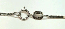 Load image into Gallery viewer, New 14K white Gold 0.95mm Square Box Chain Necklace fine gift jewelry 3.4g 24"