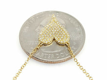 Load image into Gallery viewer, 14k yellow Gold 0.21Ct Diamond heart necklace gift for her 18" adjustable chain