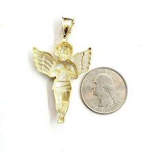 Load image into Gallery viewer, New 10k yellow Gold full body angel diamond cut Pendant charm fine jewelry 4.9g