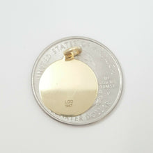 Load image into Gallery viewer, 14k solid yellow gold round saint Joseph pendant fine religious jewelry 0.60" 2g