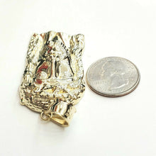 Load image into Gallery viewer, 10k yellow gold Jesus face head pendant charm fine men's religious jewelry 12.6g