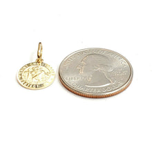 Load image into Gallery viewer, 14k solid yellow Gold round saint Christopher Pendant religious gift 0.48" 1.5g