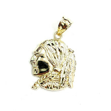 Load image into Gallery viewer, New 10k solid yellow Gold Chief face head Pendant diamond cut fine jewelry 2.4g