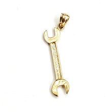 Load image into Gallery viewer, New 14k Yellow Gold 3D Wrench Pendant charm mechanics tool fine jewelry 1.9g