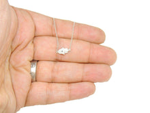 Load image into Gallery viewer, 14k white gold 0.09ct diamond khamsa hand Jewish necklace 18" adjustable chain