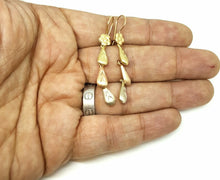 Load image into Gallery viewer, 14k multi color Gold Hollow eye drop Earrings for female fine gift jewelry 2.7g