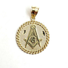 Load image into Gallery viewer, New 10k yellow solid Gold freemason Masonic Pendant religious jewelry 0.97" 4g